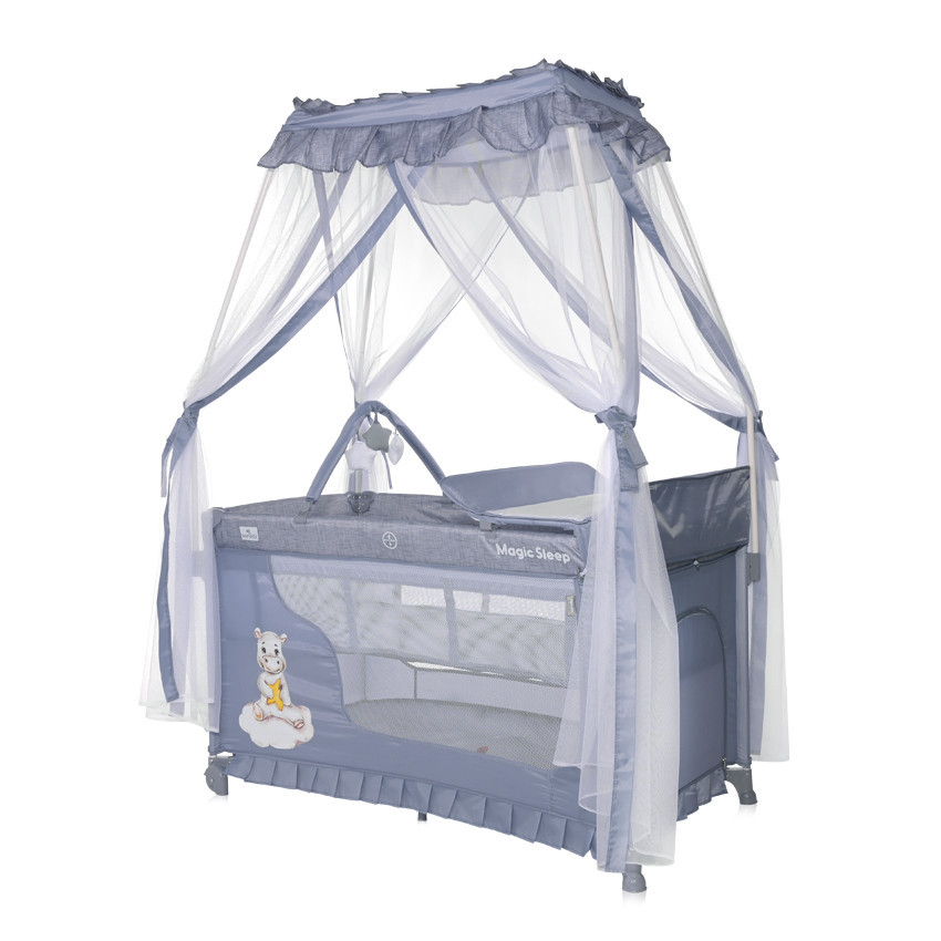 Lorelli Magic Sleep utazóágy - Cool Greay Hippo