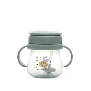 Baby Care szívószálas itató fogantyúval 250ml - Green