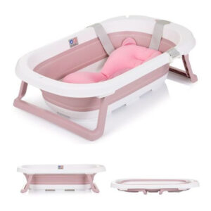 Chipolino Isla összecsukható kád hálós babatartóval 81 cm - Pink