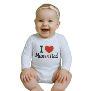 Body nyomott mintával New Baby I Love Mum and Dad